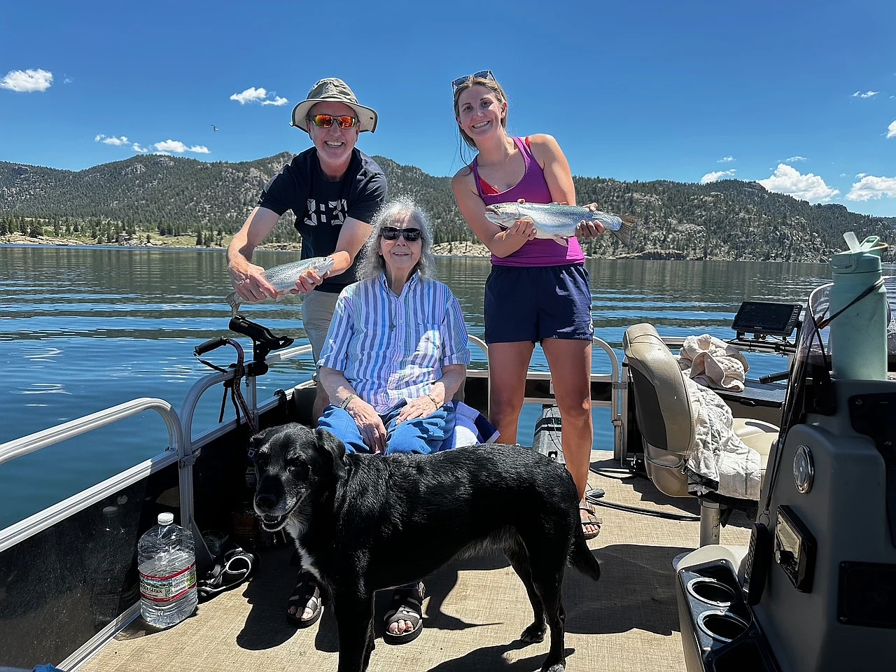 Three generations fishing together on Eleven Mile Reservoir